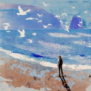 Cornwall Art Online, Cornwall Print in the UK, North Cornwall Print, Paper Print Size 16x16 Inch Edition 3 Made in England Free Shipping UK