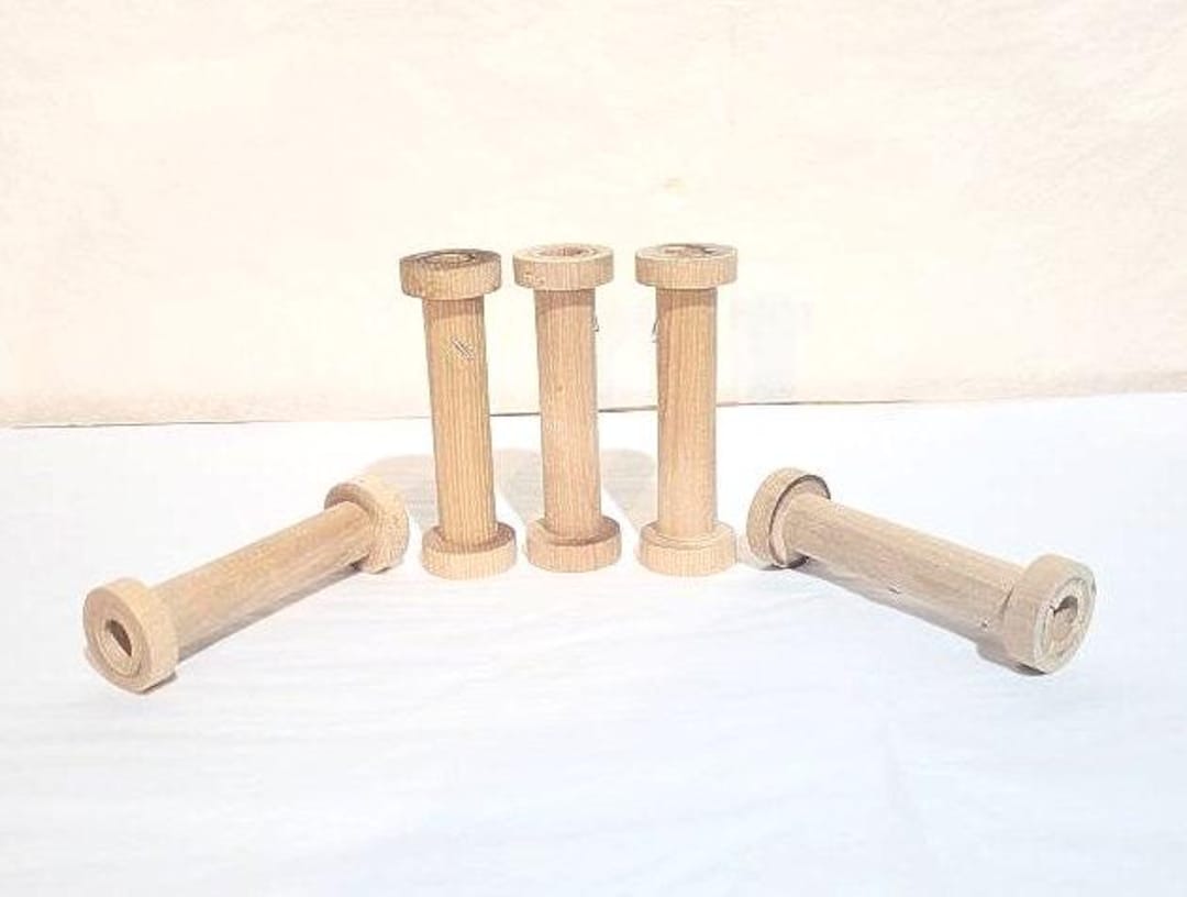 Unfinished Wooden Spools: 4-inch Craft Ribbon Holders - Set of 6 or 12 ...
