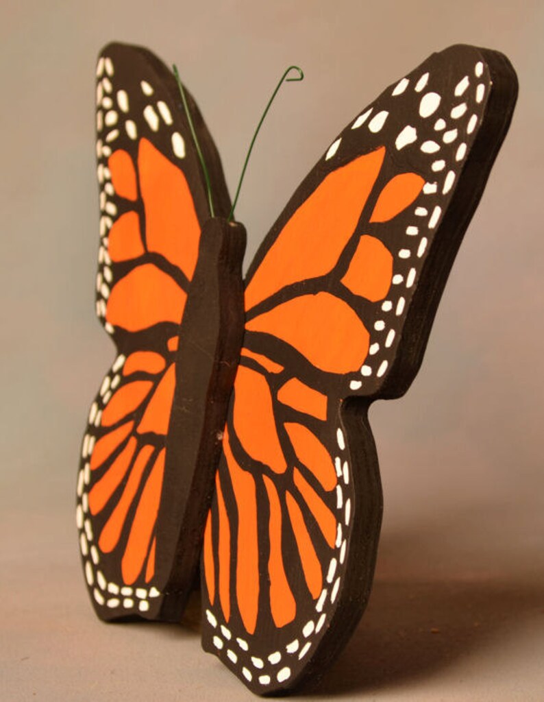 Wooden Monarch Butterfly yard art woodwork sign Etsy
