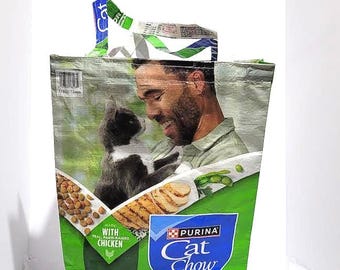 Recycled Cat Food Bag Tote Bag