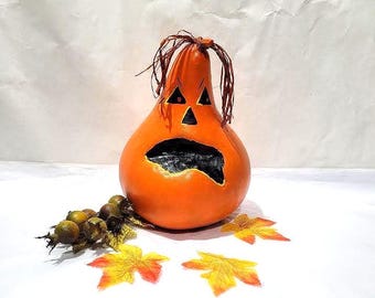 Painted Halloween Scary Gourd