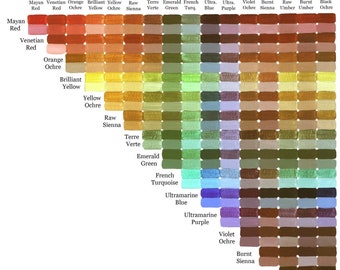 Natural Earth Paint Color Mixing Chart