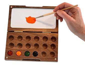 Wooden Watercolor Palette