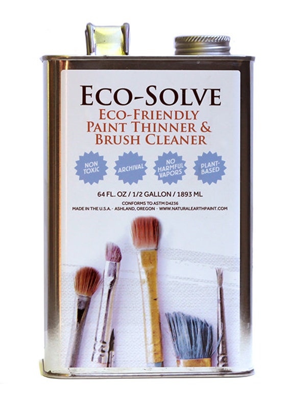 Eco-solve : Natural & Non-toxic Paint Thinner/ Brush Cleaner 16 Oz and 8 Oz  