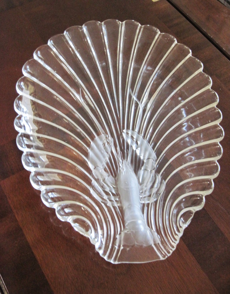 Mikasa Lobster and Shell Shaped Glass Serving Platter Etsy