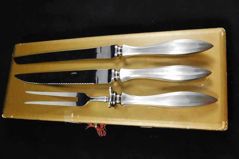 Made in Japan 3 Piece Carving Set of Stainless Steel by Empress Stainless Steel 1950/'s Original Box