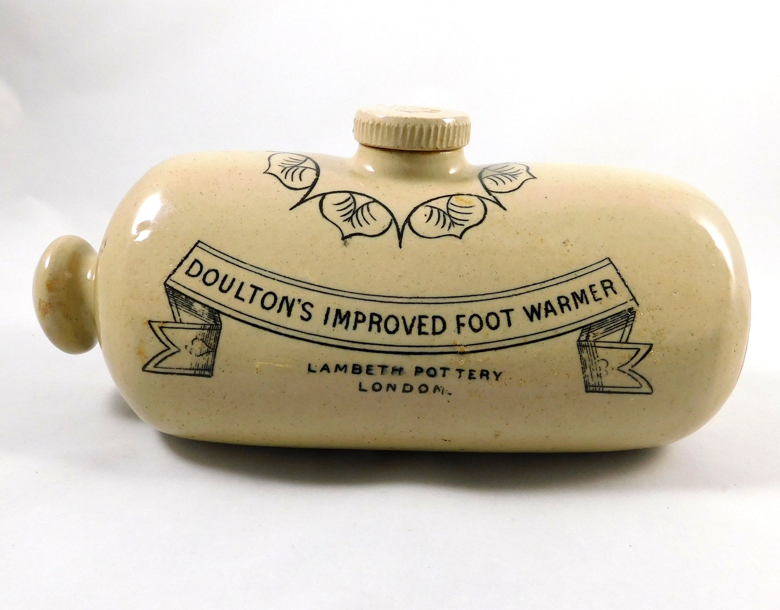 Victorian Doulton's Improved Foot Warmer Lambeth Pottery Etsy