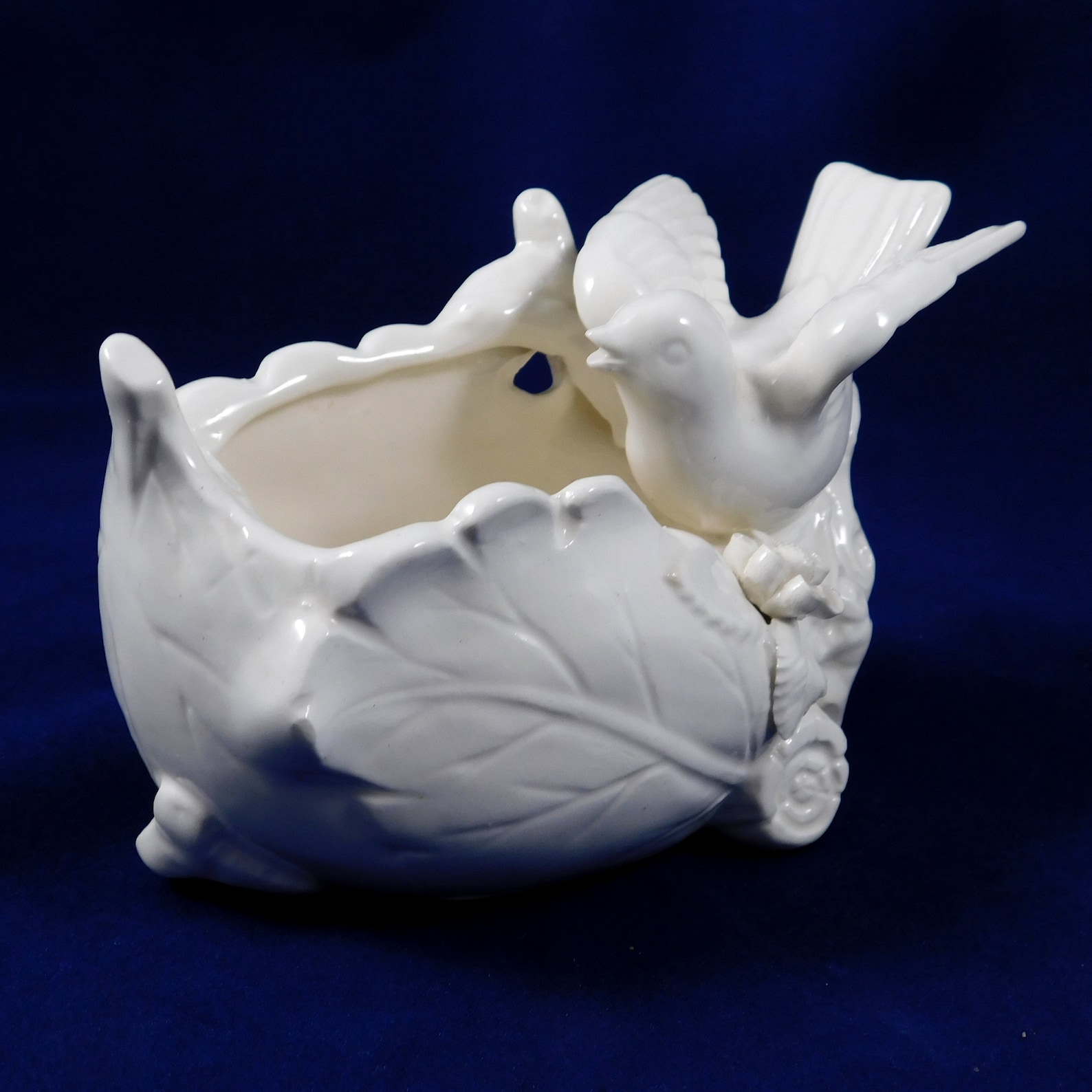 Vintage Bird Planter White Glazed Ceramic Original Lenwile Etsy