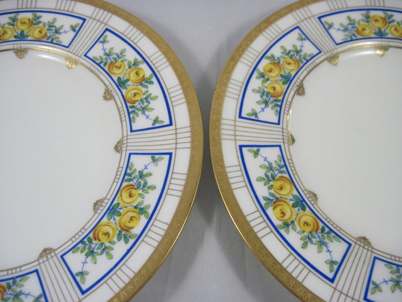 12 Aesthetic Movement Minton 8 78 Plates Free Shipping 22Kt 1891-1902 for Bailey Banks /& Biddle
