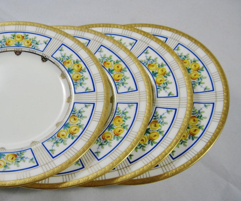 12 Aesthetic Movement Minton 8 78 Plates Free Shipping 22Kt 1891-1902 for Bailey Banks /& Biddle
