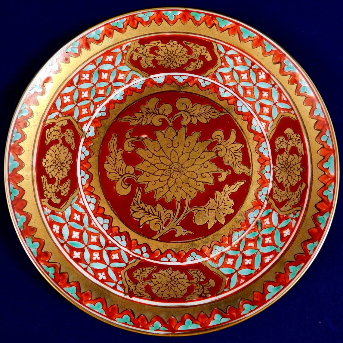Vintage Imari 7 Plate Gold Imari Hand Painted Wall Etsy