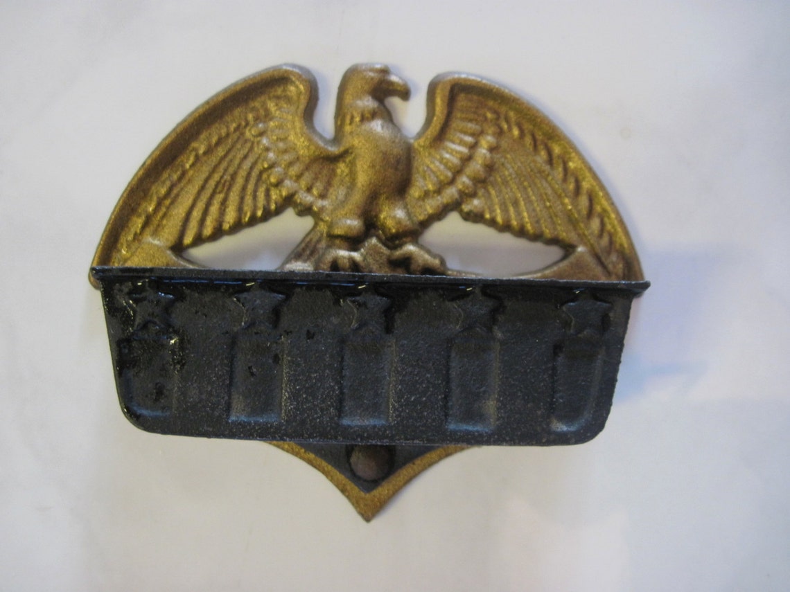 American Eagle Wilton Cast Iron Match Holder Vintage Etsy