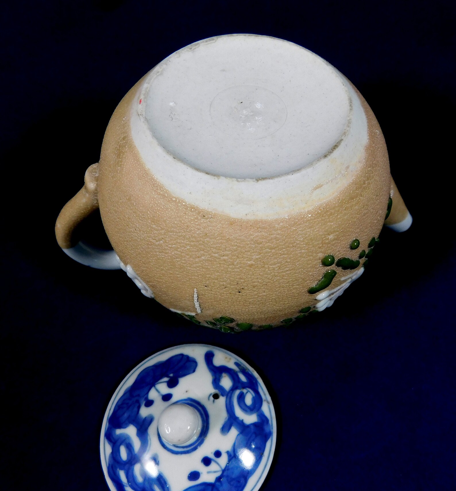 Vintage Japanese Banko Teapot Leaf Basket Raised Enamel Etsy
