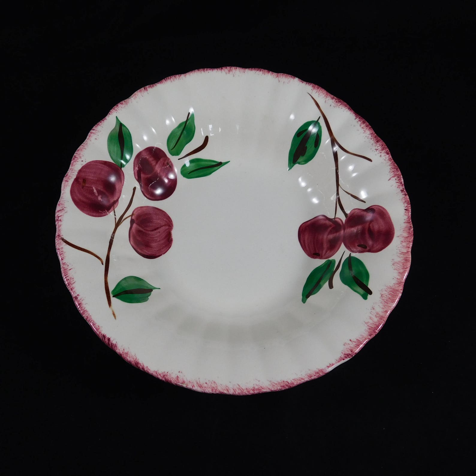 Blue Ridge Serving Bowl Crab Apple 9 Pottery Vegetable Etsy