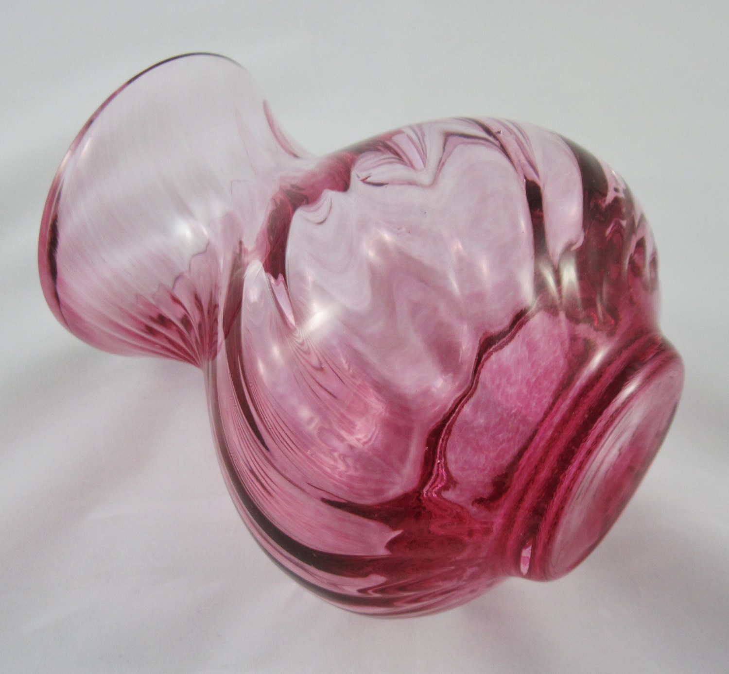 Vintage Caithness Glass Pink Swirled Vase from Scotland 1980 Etsy