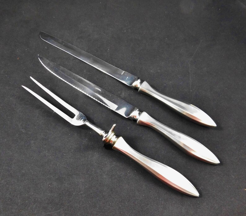 Made in Japan 3 Piece Carving Set of Stainless Steel by Empress Stainless Steel 1950/'s Original Box