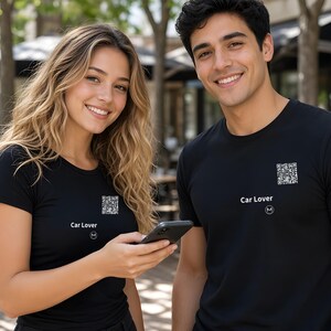 Scannable Shirt | Car Lover | Scan QR for a New Daily Mood Message | Car Enthusiast Gift for Friend or Family, Christmas Tee image 4