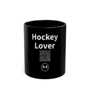 Scannable Mug | Hockey Lover | 11 Oz Black Coffee Mug Gift for Hockey Fans image 1