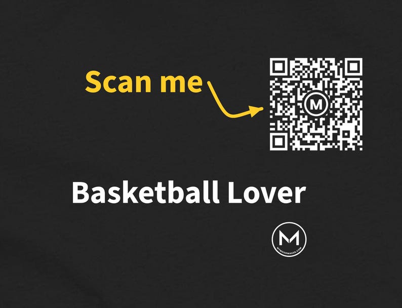 Skannbar skjorta | Basketälskare damtröja | Skanna QR för ett nytt dagligt humörmeddelande | Basketfan-present till henne, mamma eller mormor bild 2