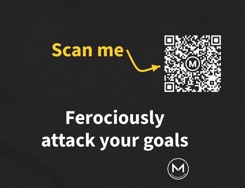 Scannable Shirt | Ferociously attack your goals Women's Tee | Scan QR for a New Daily Mood Message | Motivation Gift for Her, Gym or Sports image 2