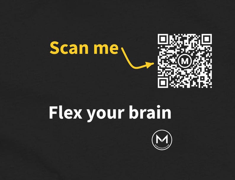 Scannable Shirt | Flex your brain Women's Tee | Scan QR for a New Daily Mood Message | Smart Gift for Her, Student or Teacher image 2
