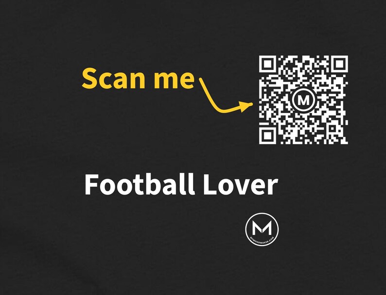 Scannable Shirt | Football Lover Women's Tee | Scan QR for a New Daily Mood Message | Football Fan Gift for Her, Mom or Grandma image 2