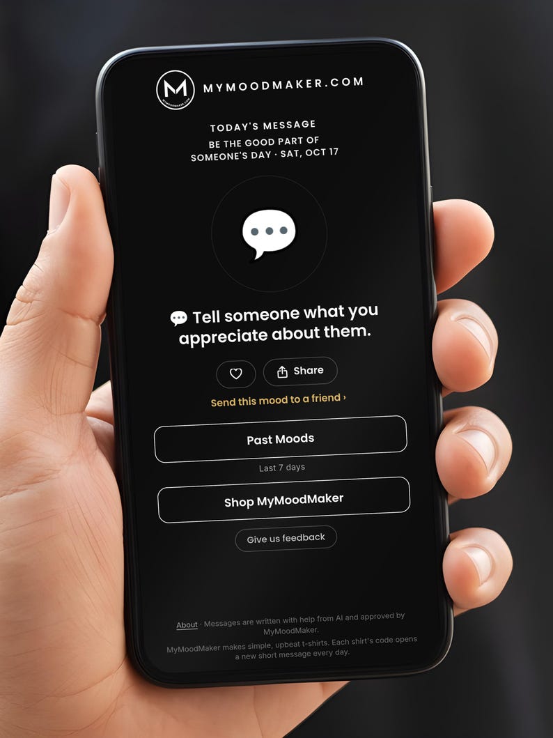 Scannable Shirt | Be the good part of someone's day | Scan QR for a New Daily Mood Message | Kindness Gift for Teacher, Nurse or Coworker image 6