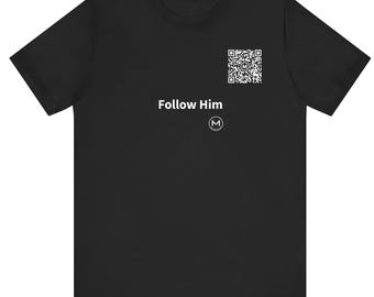 Maglietta scansionabile / Seguilo / Scansiona il codice QR per un nuovo messaggio di buon umore quotidiano / Regalo cristiano per battesimo, Pasqua o chiesa