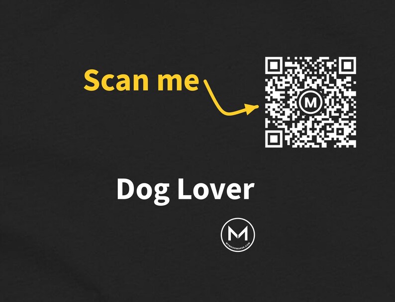 Scannable Shirt | Dog Lover Women's Tee | Scan QR for a New Daily Mood Message | Dog Mom Gift for Her, Sister or Grandma image 2