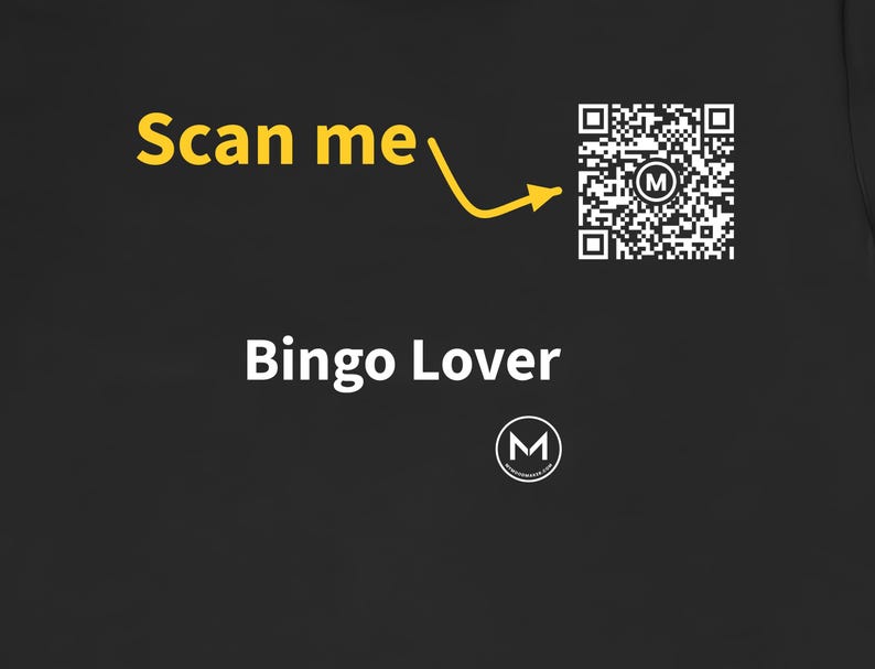 Scannable Shirt | Bingo Lover | Scan QR for a New Daily Mood Message | Bingo Night Gift for Friend or Family, Christmas Tee image 2