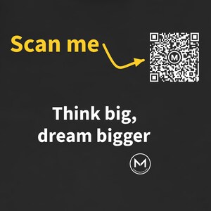 Scannable Shirt | Think big, dream bigger | Scan QR for a New Daily Mood Message | Inspirational Gift for Dreamers 画像 2