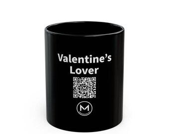Scannable Mug | Valentine's Lover | Valentines Day Gift for Her, Him or Couples | Black 11 oz Coffee Mug