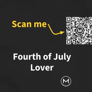 Koszulka do skanowania | Koszulka damska „Floral Fourth of July Lover” | Zeskanuj kod QR, aby otrzymać nową wiadomość o nastroju na każdy dzień | Patriotyczny prezent dla niej, mamy lub babci zdjęcie 2