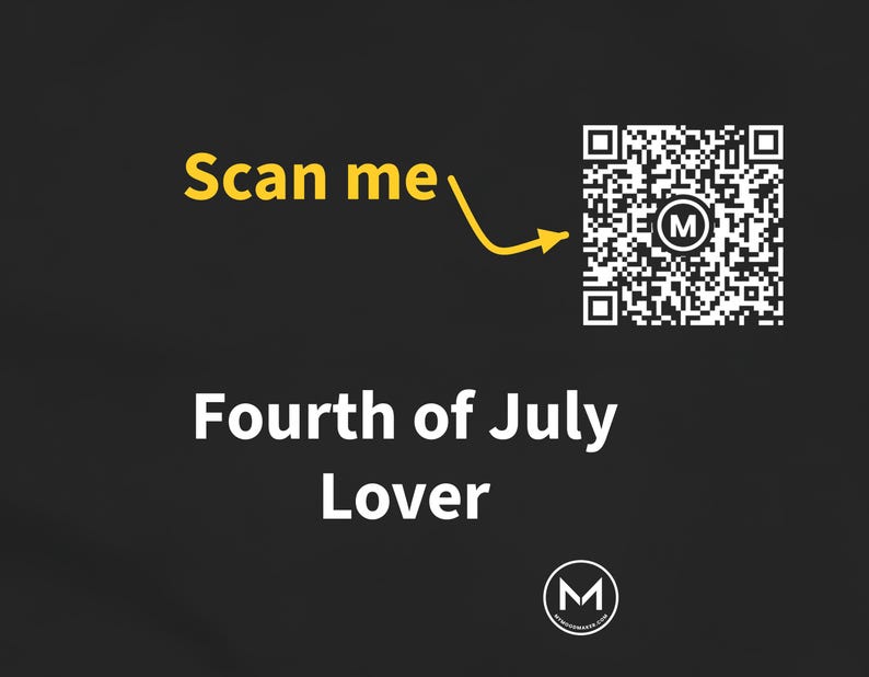 Koszulka do skanowania | Koszulka damska „Floral Fourth of July Lover” | Zeskanuj kod QR, aby otrzymać nową wiadomość o nastroju na każdy dzień | Patriotyczny prezent dla niej, mamy lub babci zdjęcie 2