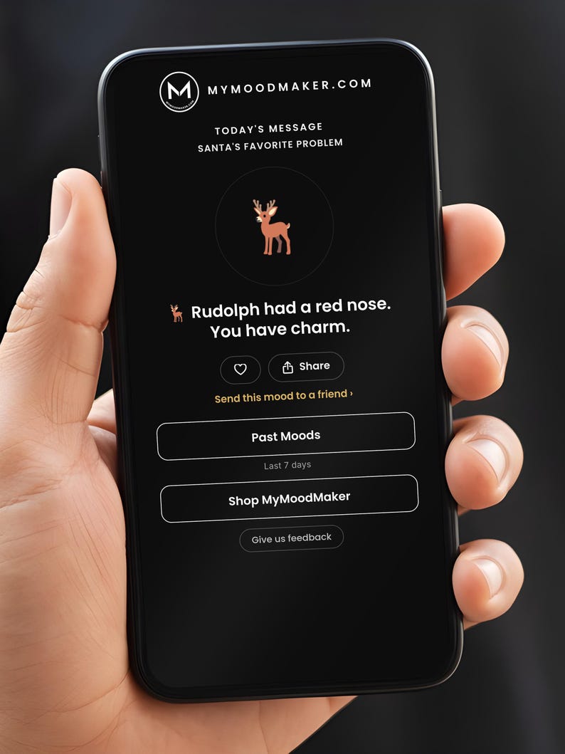 Scannbarer Becher | Santas Lieblingsproblem | QR-Code scannen für eine neue tägliche Stimmungsbotschaft | 325 ml schwarzer Kaffeebecher – Lustiges Weihnachtsgeschenk für die Familie Bild 6
