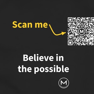 Scannable Shirt | Believe in the possible Women's Tee | Scan QR for a New Daily Mood Message | Inspirational Gift for Her or Dreamers afbeelding 2