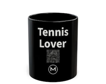Scannable Mug | Tennis Lover | 11 Oz Black Coffee Mug Gift for Tennis Fans