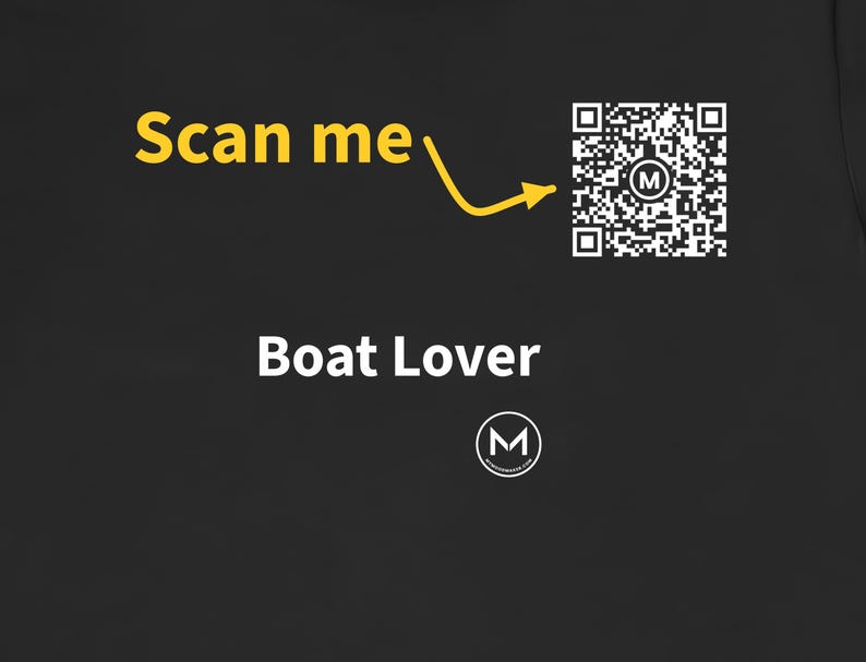 Scannable Shirt | Boat Lover | Scan QR for a New Daily Mood Message | Boating Gift for Boat Owner or Lake Lover, Christmas Tee image 2