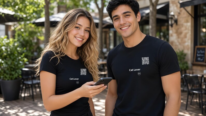 Scannable Shirt | Cat Lover | Scan QR for a New Daily Mood Message | Cat Parent Gift for Friend or Family, Christmas Tee image 4