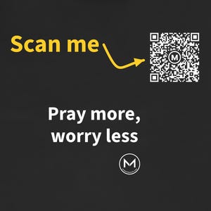 Scannable Shirt | Pray more, worry less | Scan QR for a New Daily Mood Message | Christian Gift for Church Friend, Pastor or Christmas image 2
