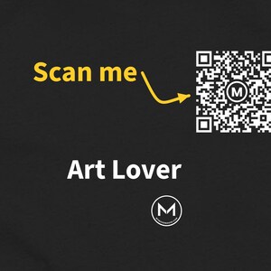 Scannable Shirt | Art Lover Women's Tee | Scan QR for a New Daily Mood Message | Gift for Her, Mom, Grandma or Art Teacher image 2
