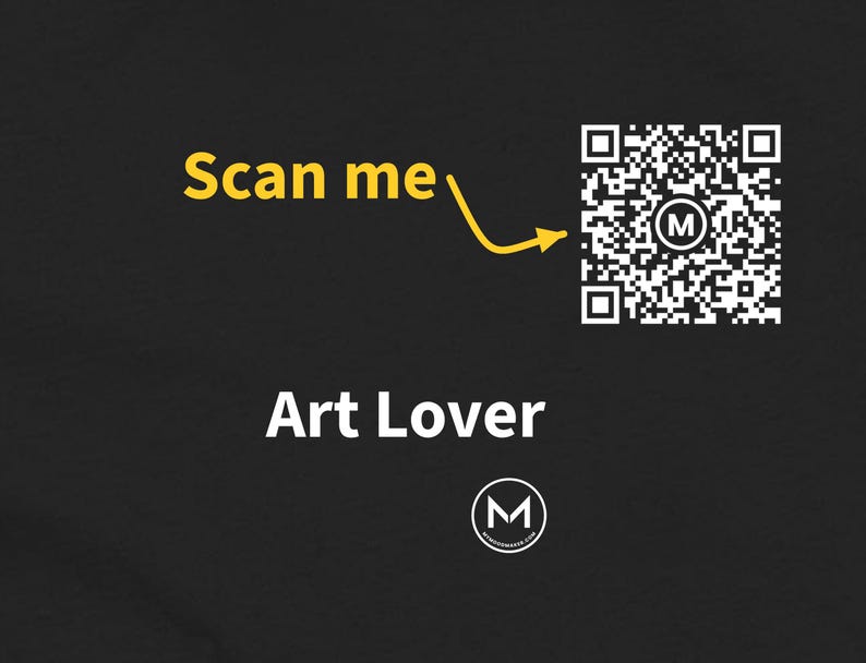 Scannable Shirt | Art Lover Women's Tee | Scan QR for a New Daily Mood Message | Gift for Her, Mom, Grandma or Art Teacher image 2