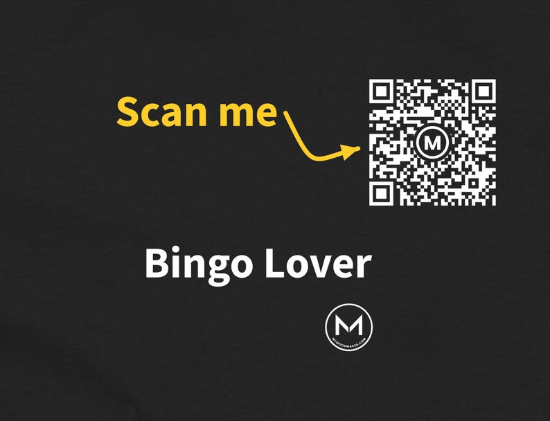 Scannable Shirt | Bingo Lover Women's Tee | Scan QR for a New Daily Mood Message | Bingo Night Gift for Her, Mom or Grandma image 2