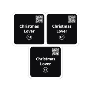 Scannable Stickers | Christmas Lover | Scan QR for a New Daily Mood Message | Set of 3 Black 2.7 In Christmas Stickers, Stocking Stuffer