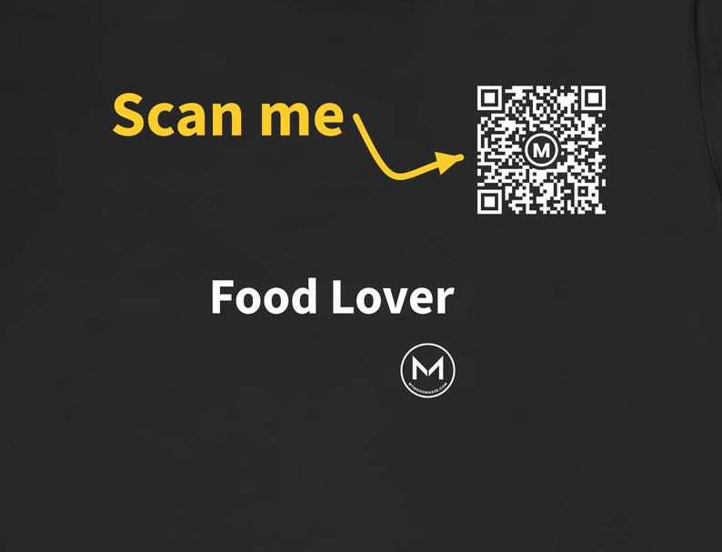 Scannable Shirt | Food Lover | Scan QR for a New Daily Mood Message | Foodie Gift for Cooks, Friends or Christmas image 2