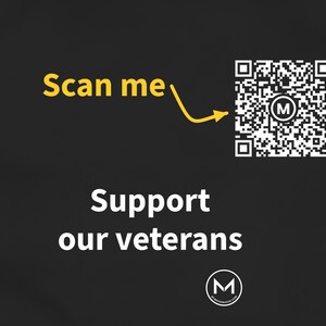 Scannable Shirt | Support our veterans Women's Tee | Scan QR for a New Daily Mood Message | Veterans Day Gift for Her, Mom or Grandma image 2