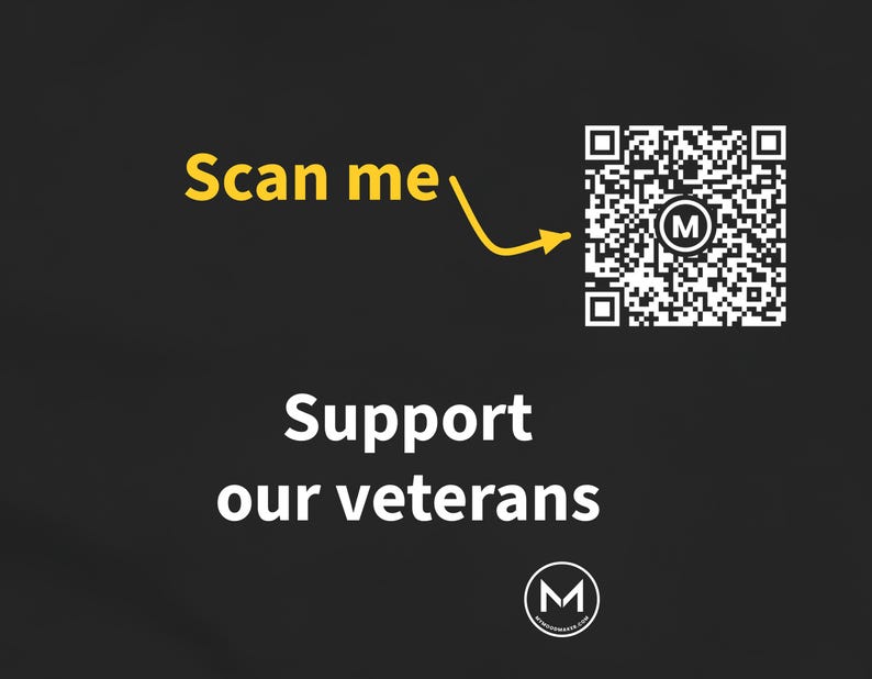 Scannable Shirt | Support our veterans Women's Tee | Scan QR for a New Daily Mood Message | Veterans Day Gift for Her, Mom or Grandma image 2