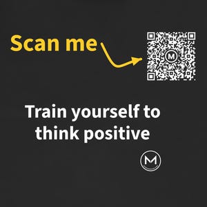 Scannable Shirt | Train yourself to think positive | Scan QR for a New Daily Mood Message | Positive Gift for Friends or Coworkers Bild 2