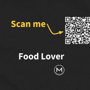 Scannable Shirt | Food Lover Women's Tee | Scan QR for a New Daily Mood Message | Foodie Gift for Her, Mom or Home Cook image 2