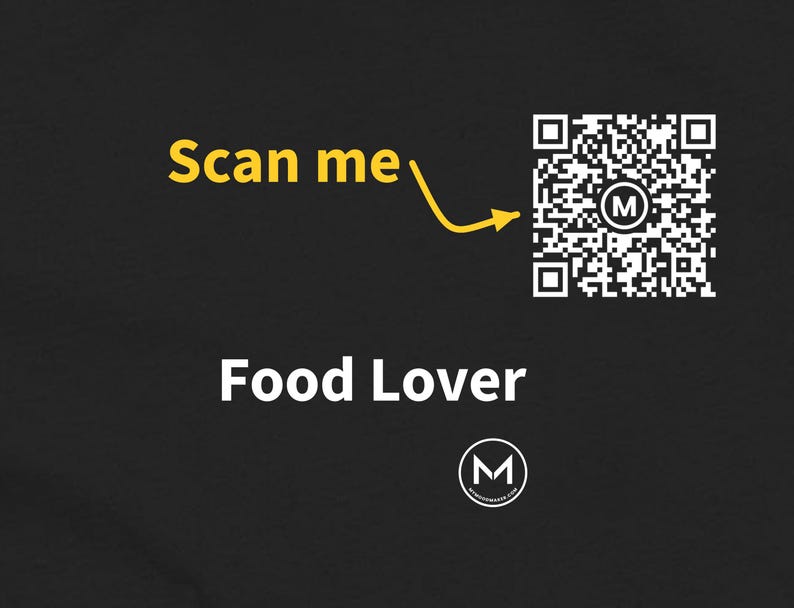 Scannable Shirt | Food Lover Women's Tee | Scan QR for a New Daily Mood Message | Foodie Gift for Her, Mom or Home Cook image 2